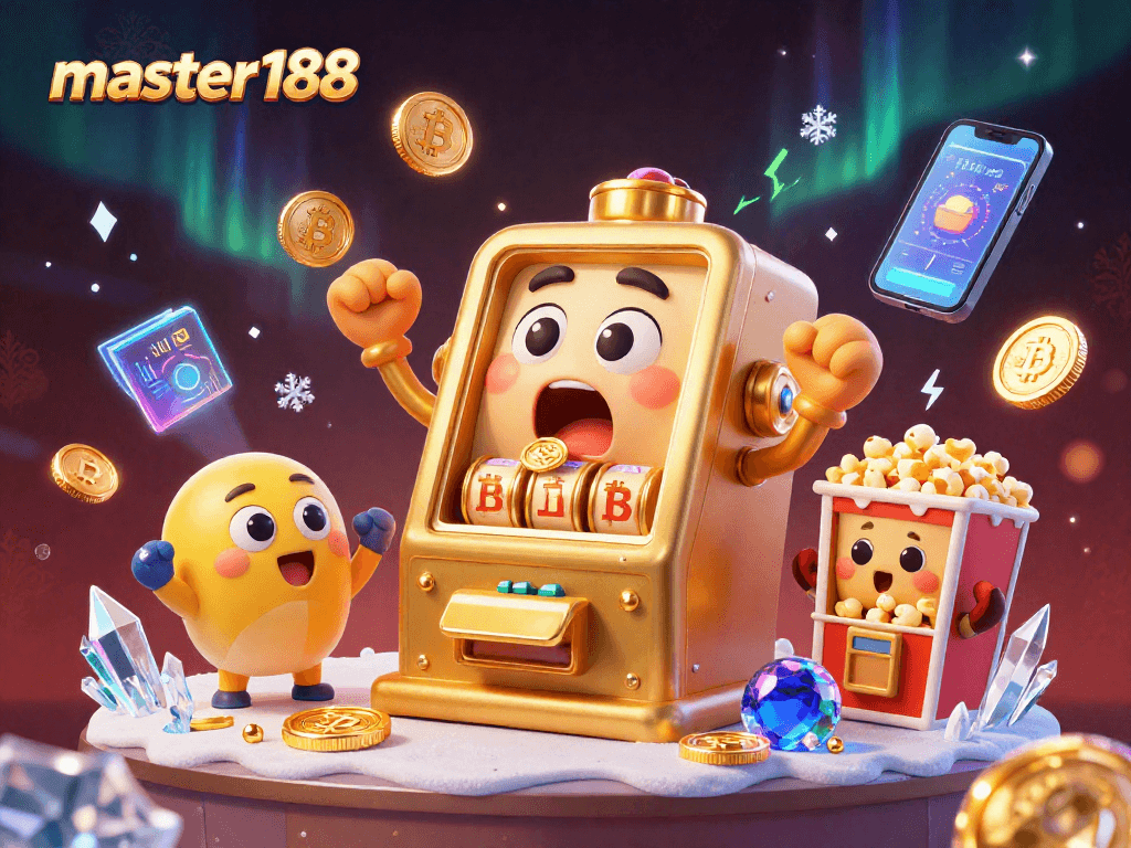 Experience the excitement of master188 with a golden slot machine celebrating a jackpot!