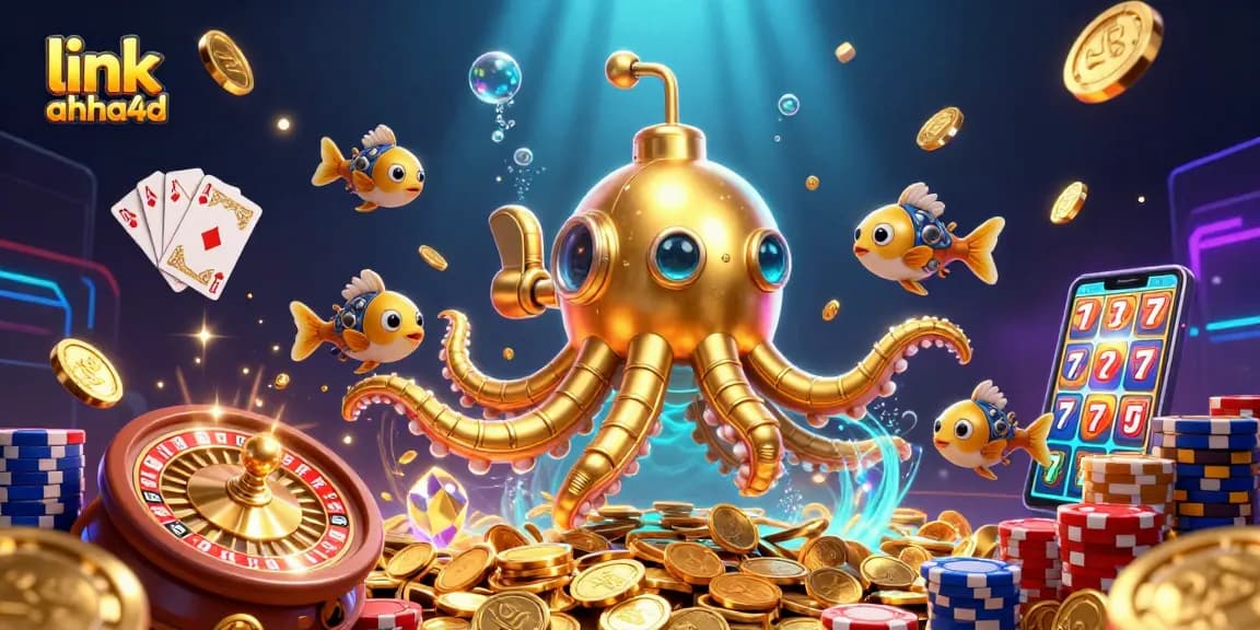 Experience thrilling action with link ahha4d as a golden kraken submarine navigates a casino treasure